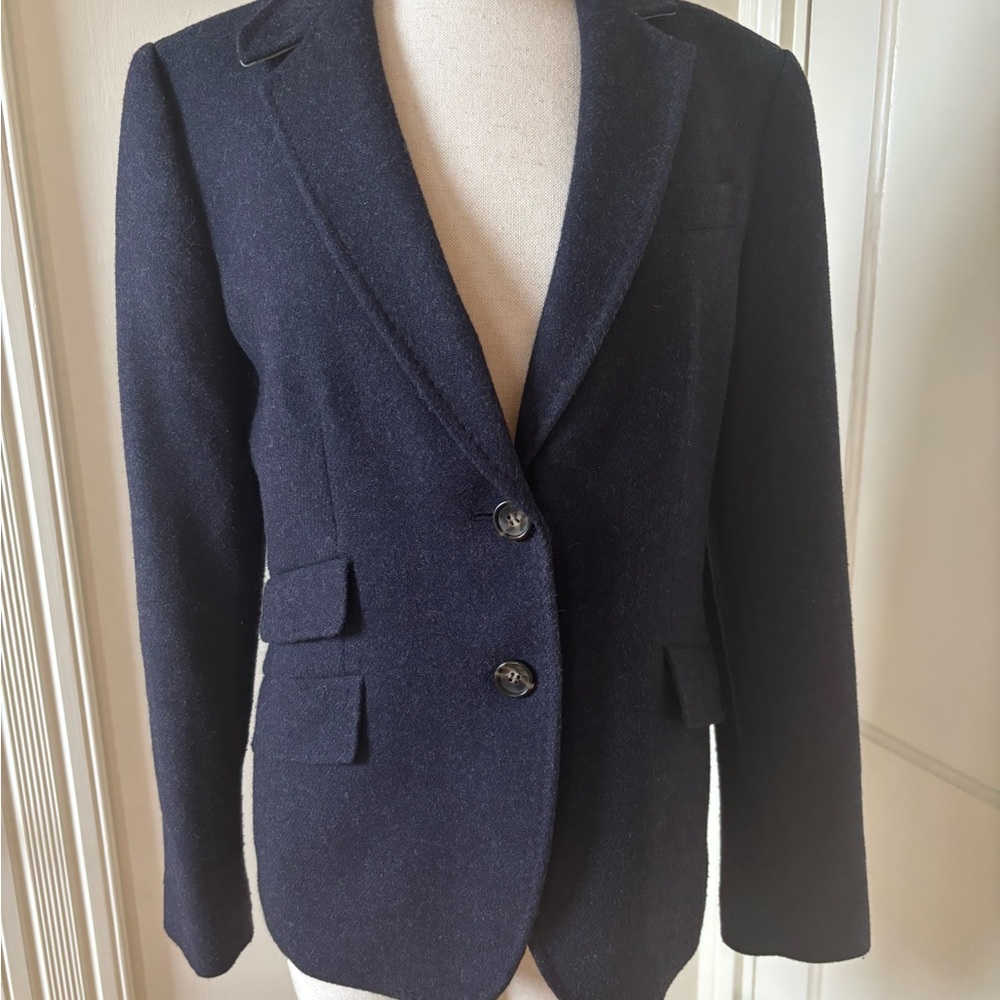 Beautiful Talbots navy wool blazer - worn once, like new.